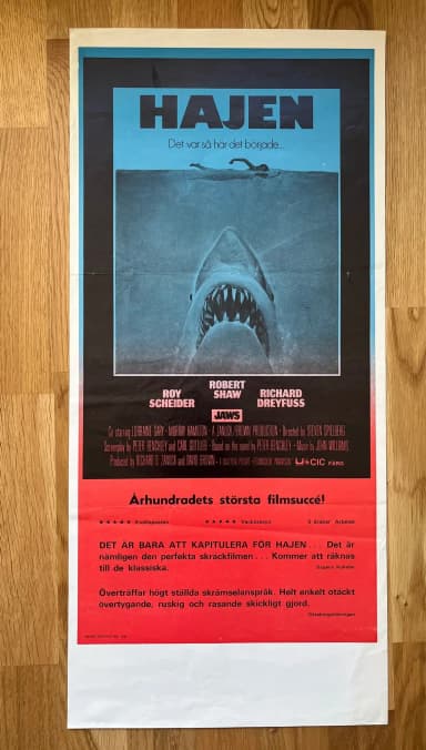 Póster original de la película Jaws de la reestreno de 1981