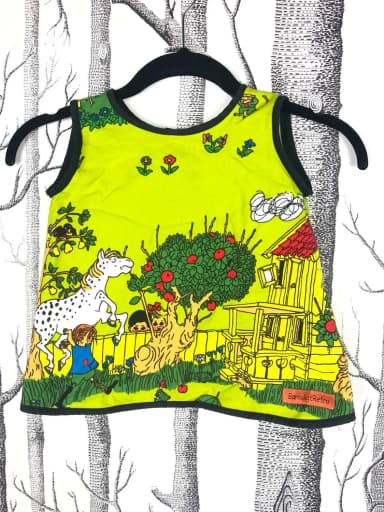 Retro Pippi Kinderoberteil Größe 104/98