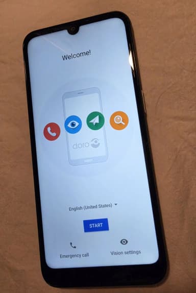 Doro 8200 Senioren-Smartphone mit SOS-Taste in Dunkelblau