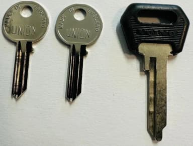 New key blank set for Volvo Amazon, P1800, 140, and 164 models