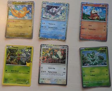 6 gebrauchte Pokémon-Karten aus McDonald's Happy Meal Aktionen