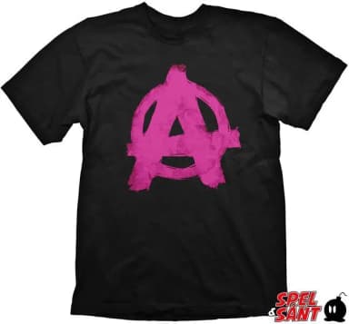 Rage 2 Anarchy Pink Logo schwarzes T-Shirt Größe M