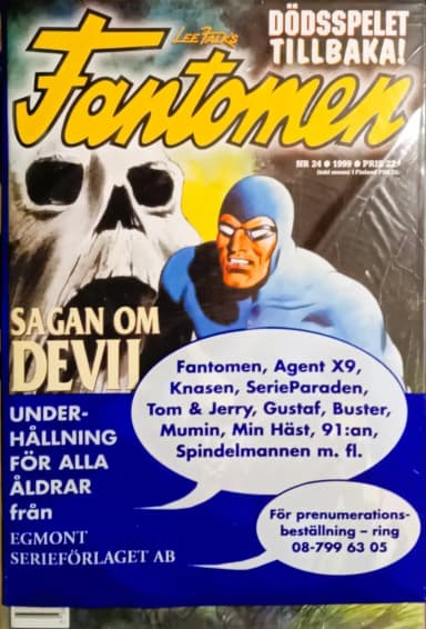Phantomin kronikka nro 34 ja Phantom nro 24 vuodelta 1999, käyttämättömät ja muo