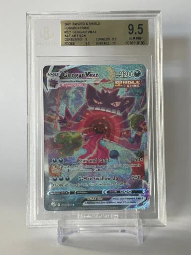 Gengar VMAX #271 Pokémon Fusion Strike kortti, arvosana 9,5