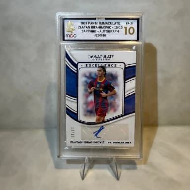 Tarjeta autografiada Zlatan Ibrahimovic 2024 Panini Immaculate Sapphire, grado 1