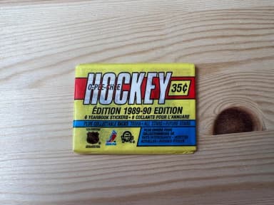 Colección mini wax de pegatinas de hockey OPC 1989-90 sin abrir
