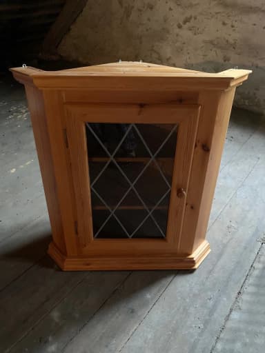 Retro Eckschrank aus Holz der 80er Jahre