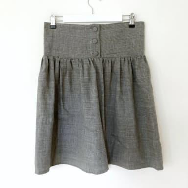 Vintage Camilla Norrback gray plaid wool skirt size M