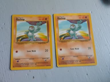 Pokemon cards featuring Machop twins