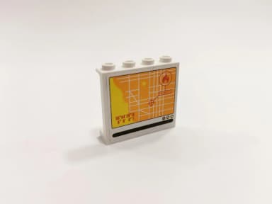 Valkoinen LEGO-paneeli 1x4x3 karttatarralla osa 4215