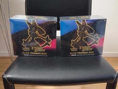 Dos cajas Pokémon Crown Zenith Elite Trainer nuevas disponibles