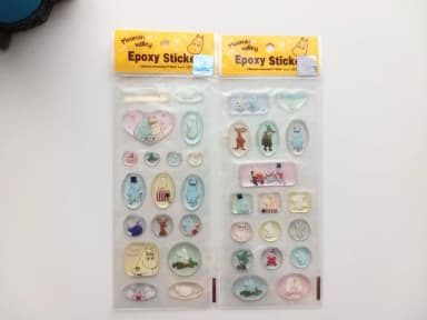 Vintage Moomin 3D epoxy stickers Korean 2-pack yellow series