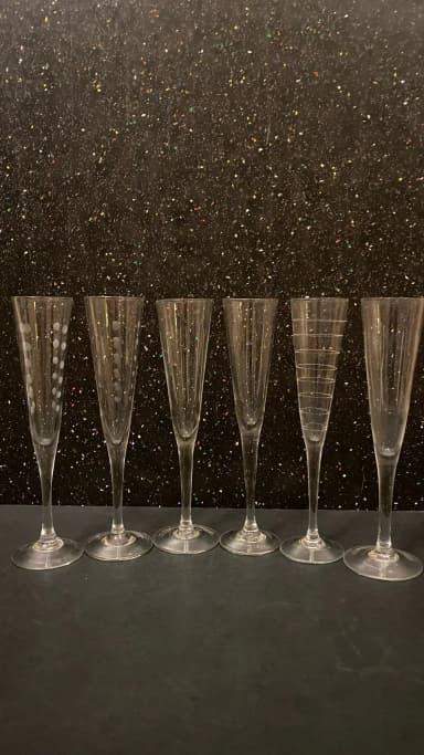 Juego de 6 copas de champán elegantes