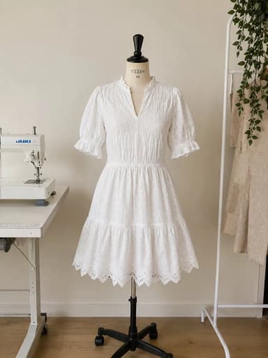 Neo Noir Kiko embroidered midi dress in white, size S
