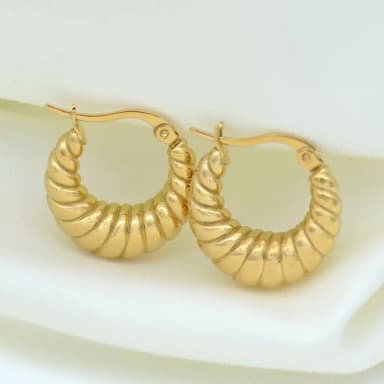 Unique vintage croissant earrings in stainless steel