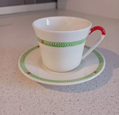 Christmas coffee cup with saucer new