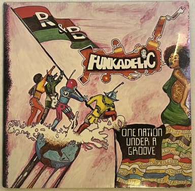Pakkaamaton FUNKADELIC One Nation Under a Groove LP vuodelta 1978 US Warner Bros