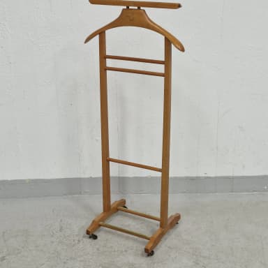 Perchero de madera vintage del siglo XX