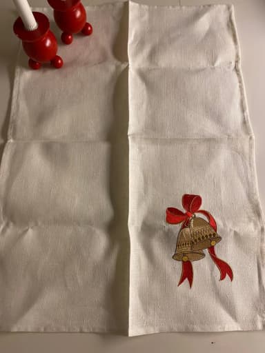 Paño de cocina nuevo con diseño navideño de lino