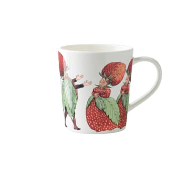 Elsa Beskow kahvi/tee muki Familjen Jordgubbe -mallilla, suunnittelija Catharina