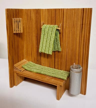 Lundby Holzsauna mit Innenausstattung