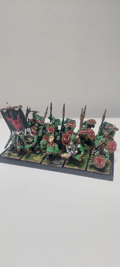 Warhammer Old World Orc boys with throwing spears and shields