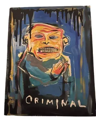 Painting titled 'CRIMINAL' by Tap End Tef