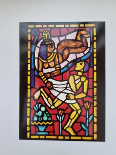 Postkarte mit Bo Beskows Josef und Potiphars Frau
