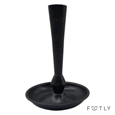 Candelabro de metal negro para vela cónica modelo Alf