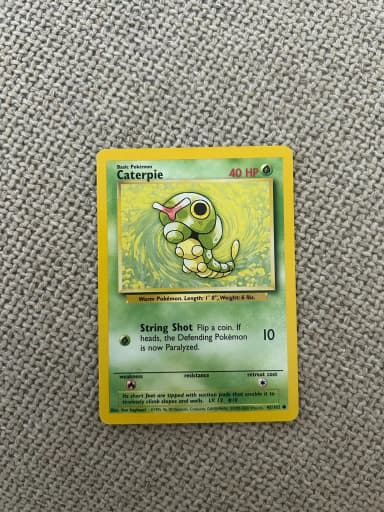 Caterpie Pokémon card from 1995 Base Set available