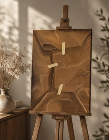 pintura original abstracta firmada JH 65 x 55 cm