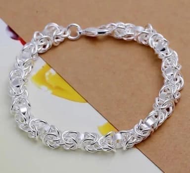 Pulsera nueva de plata 925, 20 cm de largo, 7 mm de ancho