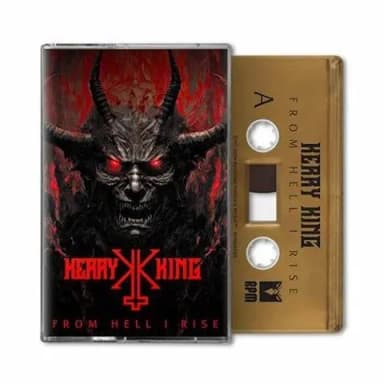 Cinta de casete dorada con Kerry King de Slayer