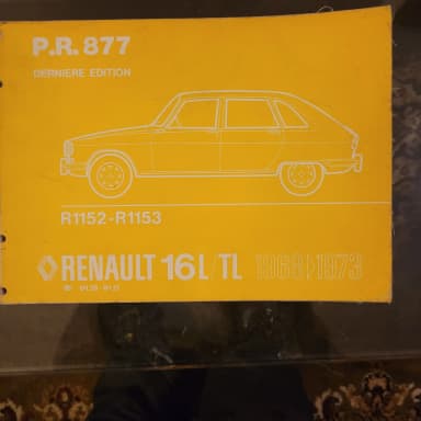 P.R. 877 Renault 16 L/TL Ersatzteilkatalog 1968-1973