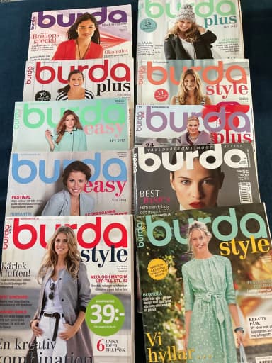 10 Ausgaben Burda Style und Burda Plus Zeitschriften