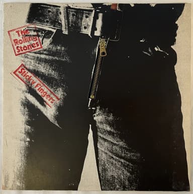Rolling Stones Sticky Fingers LP von 1971 mit Reißverschluss und Warhol-Design