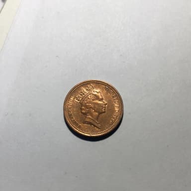 Moneda de 1 Penny de Reino Unido 1996 con Isabel II