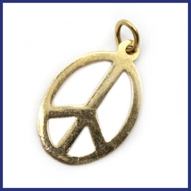 Colgante de oro 18K con símbolo de la paz, 0,71g