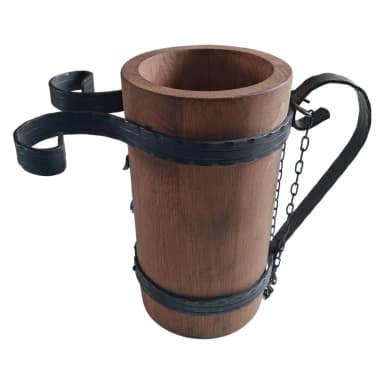 Cadena de mango vintage de madera con herrajes de hierro Holmbergs en metal marr