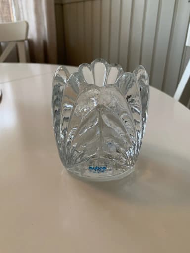 Portavelas de cristal vintage 'Snäckskal' de Nybro 1985
