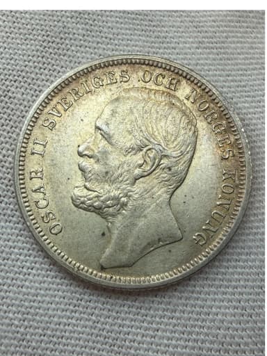 Oscar II 1 krona 1901 on 1898 coin with rare overstrike