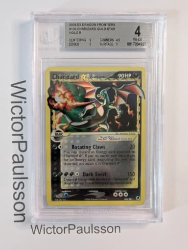 BGS 4 Charizard Gold Star Holo R Pokémon card 100/101 Dragon Frontiers