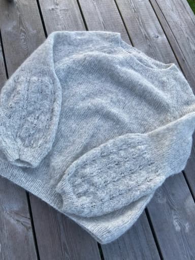 Neue handgestrickte Alpaka-Seiden-Pullover in Größe L, grau