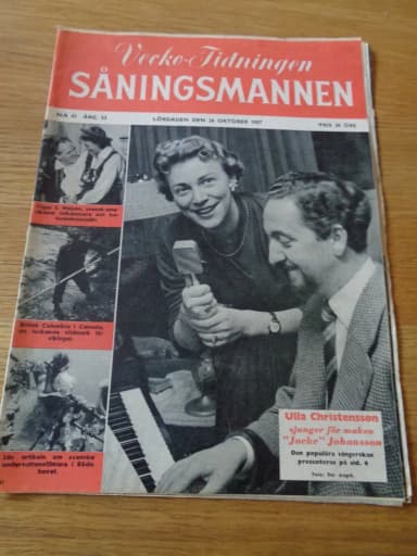 Såningsmannen magazine issue 43 from 1957 with Ulla Christensson feature