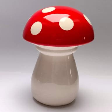 Porcelain fly agaric money box