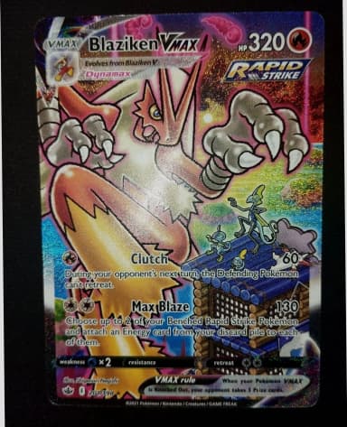 Pokemon Blaziken VMAX Alternate Art card 201/198 Chilling Reign