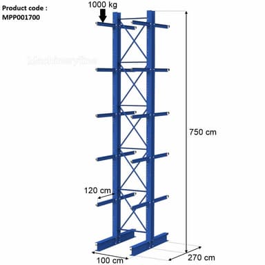 Estantería cantiléver doble Stow STOW 7500/300/150 con capacidad de 1000 kg