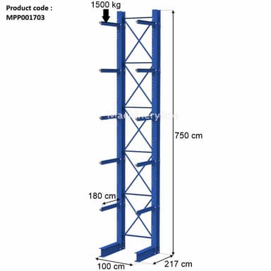 Estantería cantiléver Stow 7500/300/160 un lado con capacidad de 1500 kg