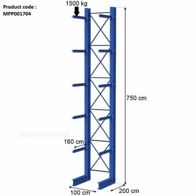 Estantería cantilever unilaterale Stow modelo 7500/330/160 con capacidad de 1500