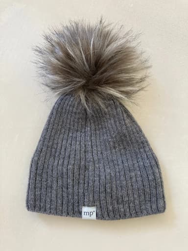 Gorro de lana merino con pompón talla 47/49